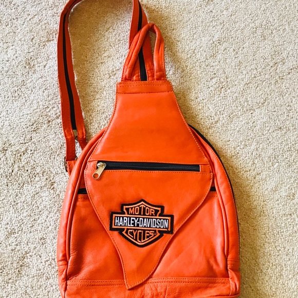 harley davidson leather backpack purse